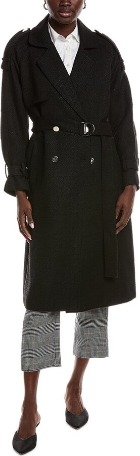 Maje Tweed Trench Coat