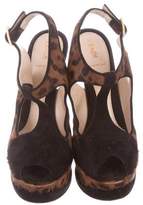 Thumbnail for your product : Fendi Ponyhair Platform Sandals