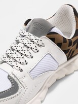 Thumbnail for your product : Fendi Kids Teen White FF Leather Sneakers - Kids - Leather/Fabric/Rubber