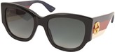 Thumbnail for your product : Gucci GG0276S Black Oversize Cat Eye Acetate Sunglasses w/Sylvie Web Temples