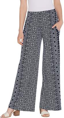 Women With Control Attitudes by Renee Regular Como Jersey Printed Wide Leg Pants