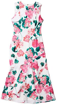 calvin klein ruffle hem midi dress