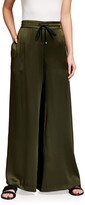 Thumbnail for your product : Adam Lippes Silk Charmeuse Wide-Leg Drawstring Pants