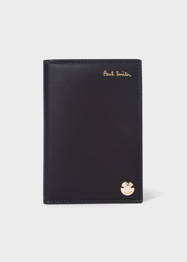 Paul Smith Black Signature Stripe Interior Leather Pivot Card Holder