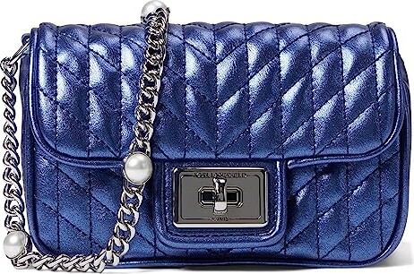 Karl Lagerfeld Paris Agyness Shoulder (Metallic Blue) Handbags - ShopStyle