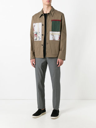 Antonio Marras patchwork detail shirt jacket