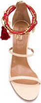 Thumbnail for your product : Aquazzura Beaded Ankle Stiletto Sandals