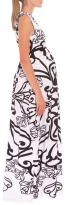 Olian Women's 'Giorgina' Print Drawstring Maternity Maxi Dress