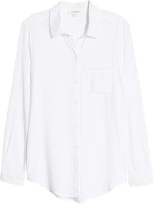 BeachLunchLounge Apple White Long Sleeve Button-Up Shirt