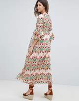 Thumbnail for your product : Mama Licious Mama.Licious Mamalicious floral prairie maxi dress with ruffle sleeves