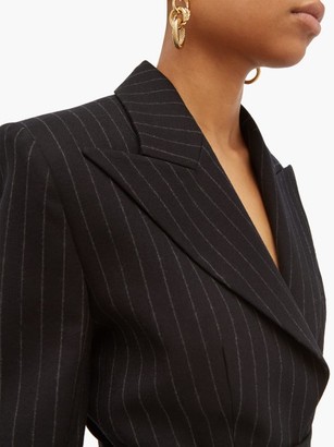 Alexandre Vauthier Double-breasted Pinstriped Wool-blend Mini Dress - Black Multi