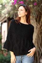Thumbnail for your product : Inca Belle 100% Alpaca Wool Poncho Handknit in Solid Black