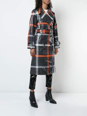 Marc Jacobs plaid print belted trench coat