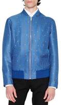 Thumbnail for your product : Alexander McQueen Foulard Jacquard Bomber Jacket, Blue/White
