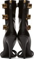 Thumbnail for your product : Versus Black Leather Calf-High Anthony Vaccarello Edition Sandals