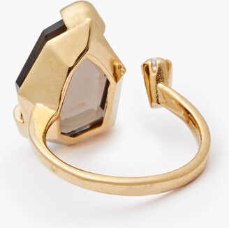 Cornelia Webb Gold-plated, quartz and Siamite ring