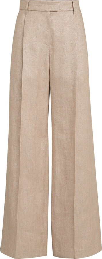 Brunello Cucinelli Linen-Blend Sparkling Trousers