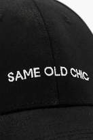 Thumbnail for your product : boohoo Womens Eliza Same Old Chic Baseball Cap in Black size One Size