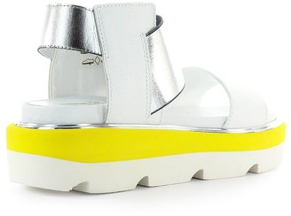 Jeannot White Silver Platform Sandal