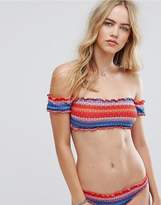 Thumbnail for your product : Seafolly Havana Stripe Cold Shoulder Bandeau Bikini Top