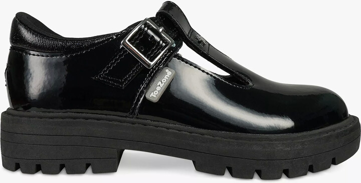 ToeZone Kids' Pia Patent Leather T-Bar Unicorn School Shoes