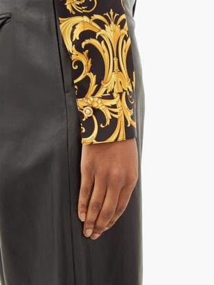 Versace Baroque-print Silk-blend Shirt - Black Gold