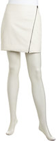 Thumbnail for your product : Romeo & Juliet Couture Front-Zipper Grid Faux-Leather Skirt, Ivory