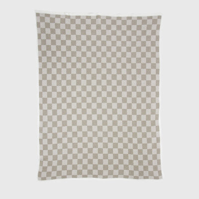 In2Green Cotton Sustainable Knit Geometric Throw Blanket - Gingham Plaid