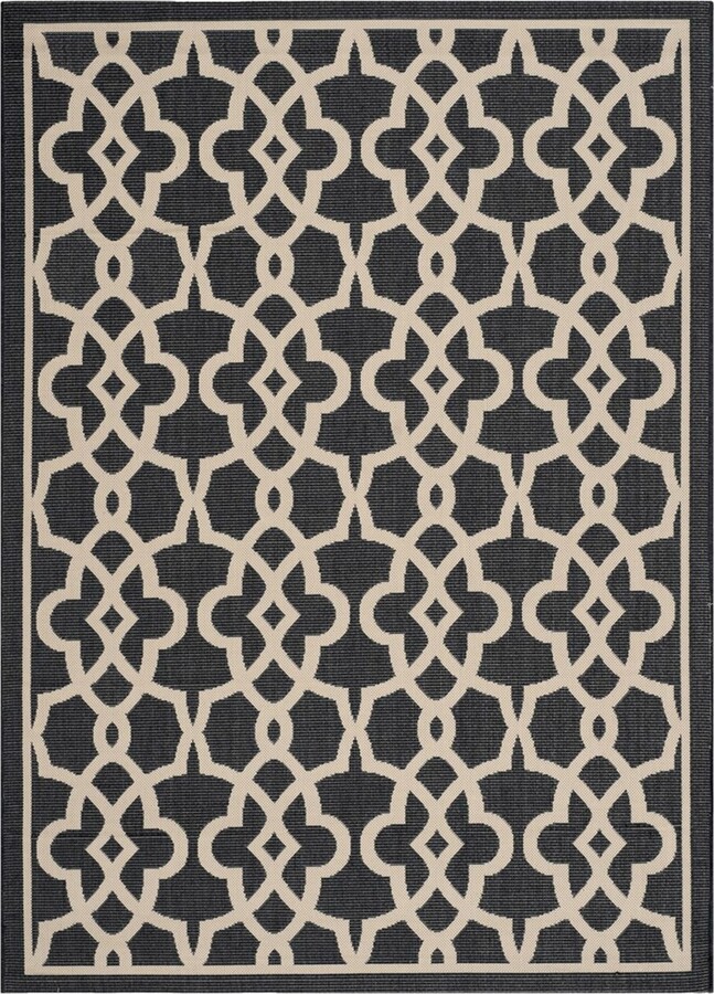 Safavieh Courtyard CY6071 Black and Beige 8' x 11' Outdoor Area Rug - Black / Be