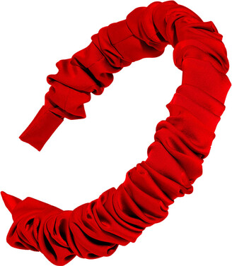 L. Erickson The Super Scrunch Satin Headband, Red