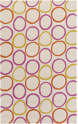 clairebella Miranda Geometric Hand Hooked Beige/Brown/Pink/Green Area Rug
