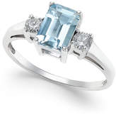 Thumbnail for your product : Macy's Aquamarine (1 ct. t.w.) and Diamond (1/5 ct. t.w.) Ring in 14k White Gold