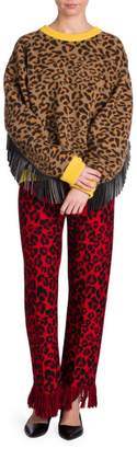 Alanui Leopard Fringe Sweater