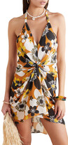 Thumbnail for your product : Dodo Bar Or Jeniffer Gathered Floral-print Cotton-voile Halterneck Mini Dress