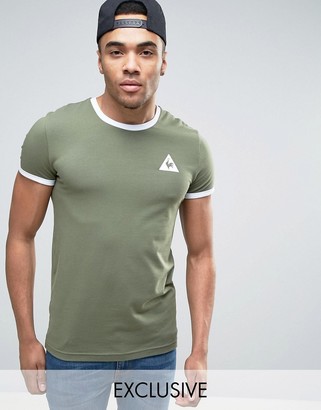 Le Coq Sportif Ringer T-Shirt In Green Exclusive To ASOS 1622158