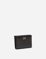 Thumbnail for your product : Dolce & Gabbana Small Plain Calfskin Wallet With Baroque Logo