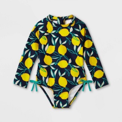 Toddler Girls' Long Sleeve One Piece Rash Guard - Cat & Jack™ Navy