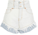 Thumbnail for your product : IRO Distressed Two-tone Denim Shorts