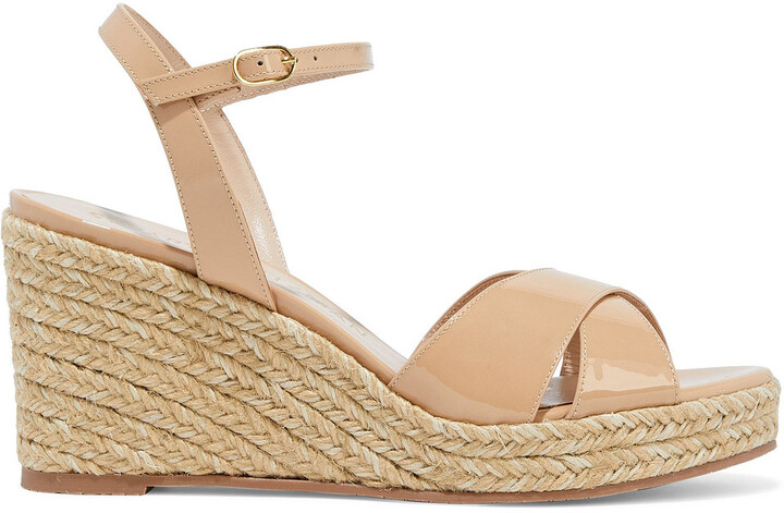 stuart weitzman patent leather wedge