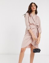 Thumbnail for your product : Y.A.S satin wrap mini dress in pink