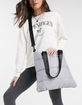 Thumbnail for your product : SVNX puffer oversized tote bag in black
