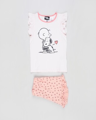 Cotton On Girl's Pink Pyjamas - Stacey Flutter Short Sleeve Pyjama Set - Kids-Teens - Size 5 YRS at The Iconic