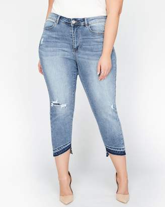 L&L Authentic Cropped Skinny Jeans with Asymmetric Hem