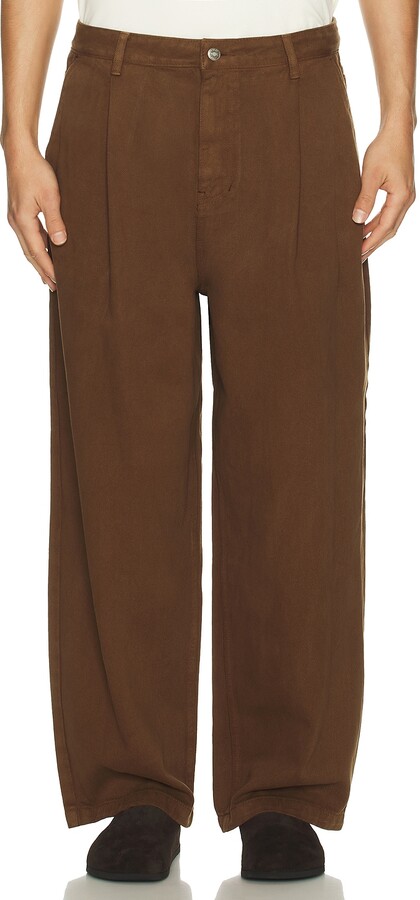 LE 17 SEPTEMBRE Le17Septembre One Tuck Wide Denim Pant in Brown