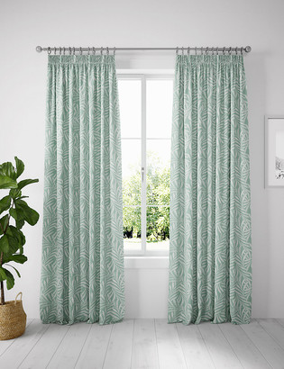Marks and Spencer Cotton Blend Fern Pencil Pleat Blackout Curtains