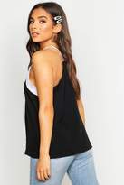 Thumbnail for your product : boohoo Contrast Neck Woven Cami