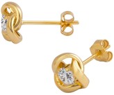 Thumbnail for your product : Love GOLD 9ct Gold 6.5mm three-way knot studs with 3mm Cubic Zirconia