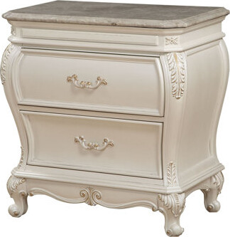 Everly Quinn Chantelle Pearl White Finish Nightstand Top
