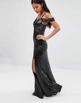 Thumbnail for your product : TFNC Sweetheart Sequin Maxi Dress With Cold Shoulder