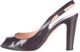 Thumbnail for your product : Sergio Rossi Patent Leather Peep-Toe Pumps